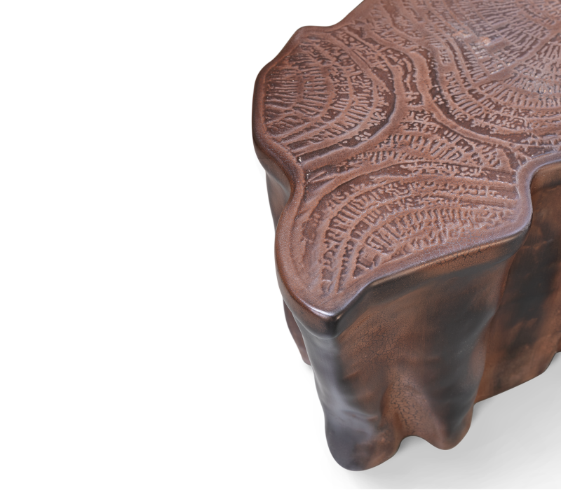 Eden Ceramic Dark Brown Small Side Table mobile image 6