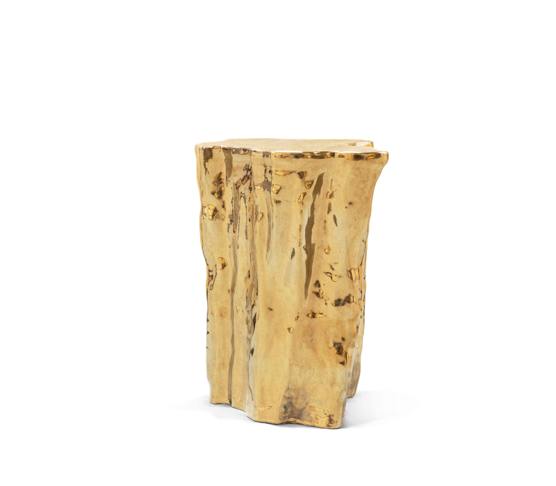 Eden Ceramic Gold Side Table mobile image 3