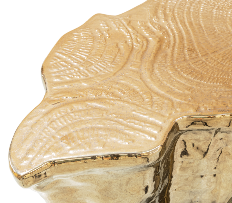 Eden Ceramic Gold Side Table mobile image 7