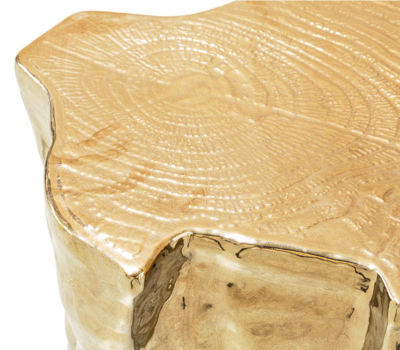 Eden Ceramic Gold Side Table mobile image 8