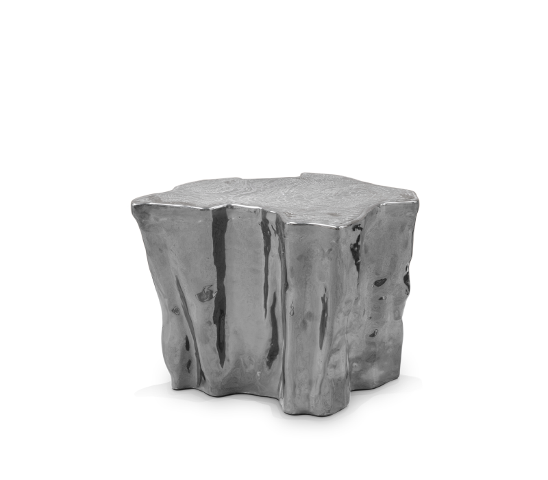 Eden Dark Polished Aluminum Small Side Table mobile image 1