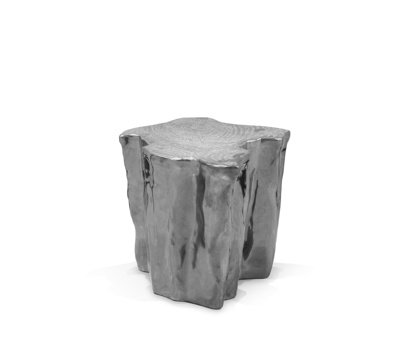 Eden Dark Polished Aluminum Small Side Table mobile image 2