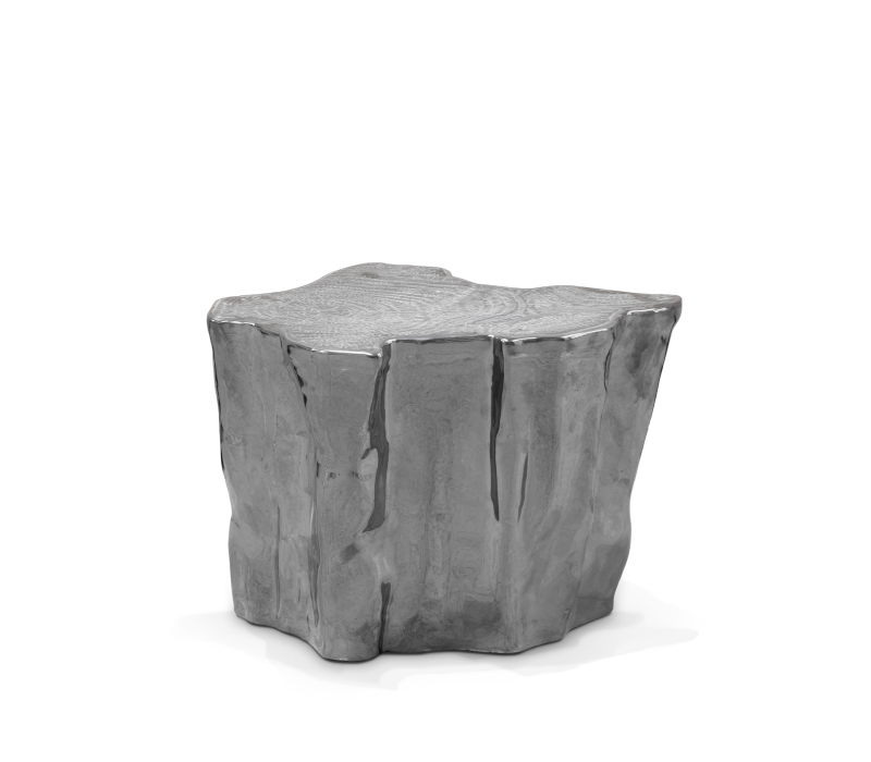 Eden Dark Polished Aluminum Small Side Table mobile image 3
