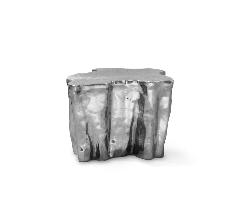 Eden Ceramic Silver Side Table mobile image 1
