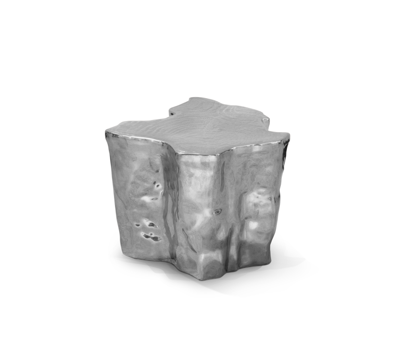Eden Ceramic Silver Side Table mobile image 2