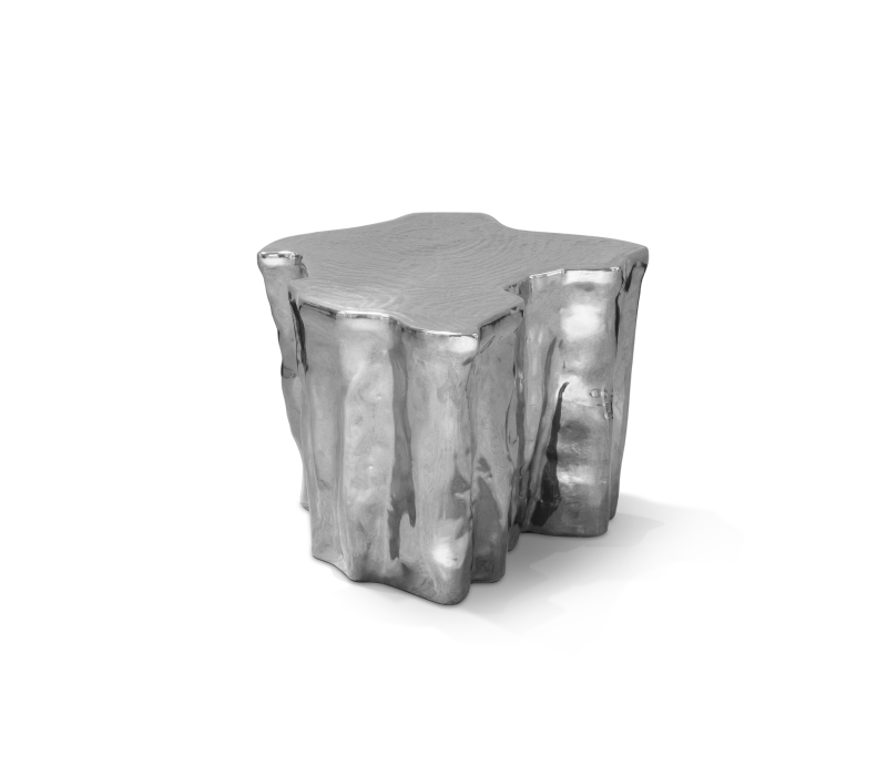 Eden Ceramic Silver Side Table mobile image 4