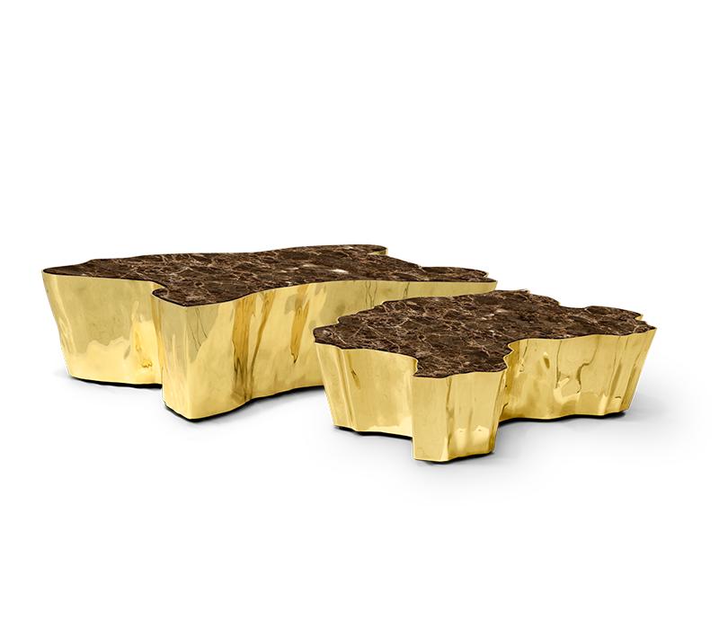 Eden Brown Marble Center Table mobile image 1