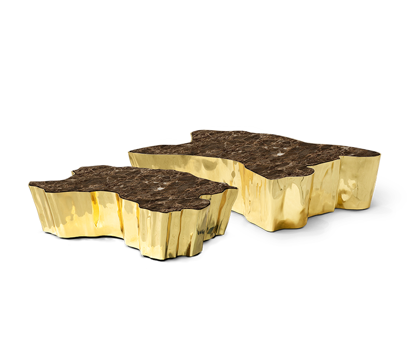 Eden Brown Marble Center Table mobile image 2
