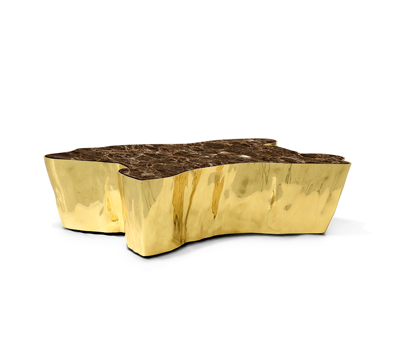 Eden Brown Marble Center Table mobile image 5