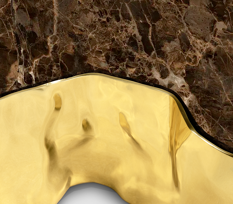 Eden Brown Marble Center Table mobile image 6