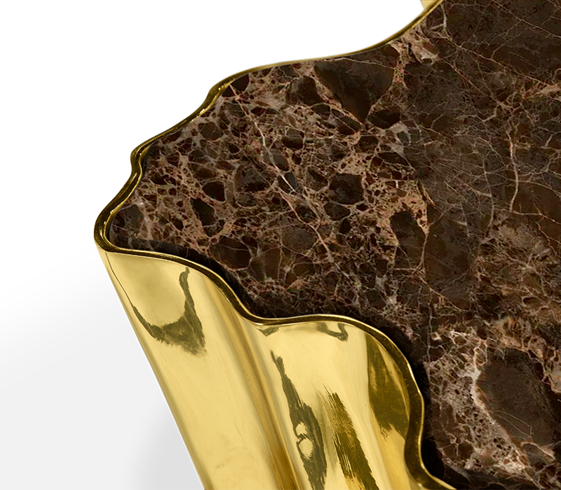 Eden Brown Marble Center Table mobile image 8