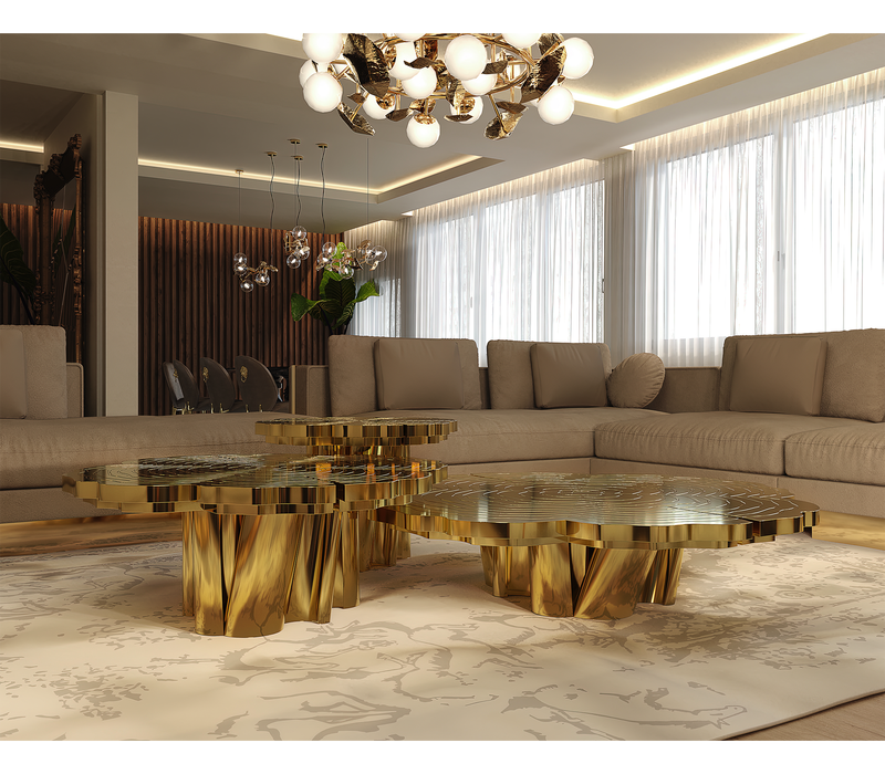 Fortuna Gold Set Of 3 Center Table mobile image 13