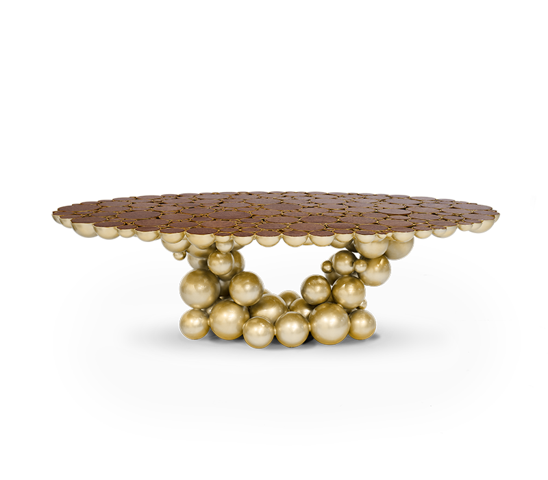 Newton Gold Walnut Dining Table mobile image 1