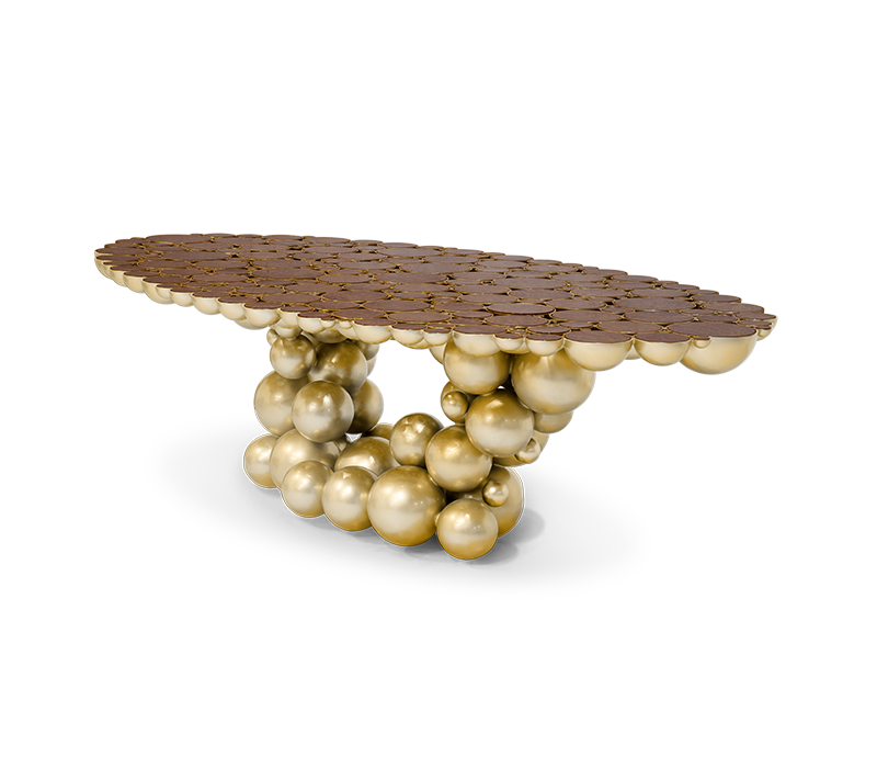 Newton Gold Walnut Dining Table mobile image 2