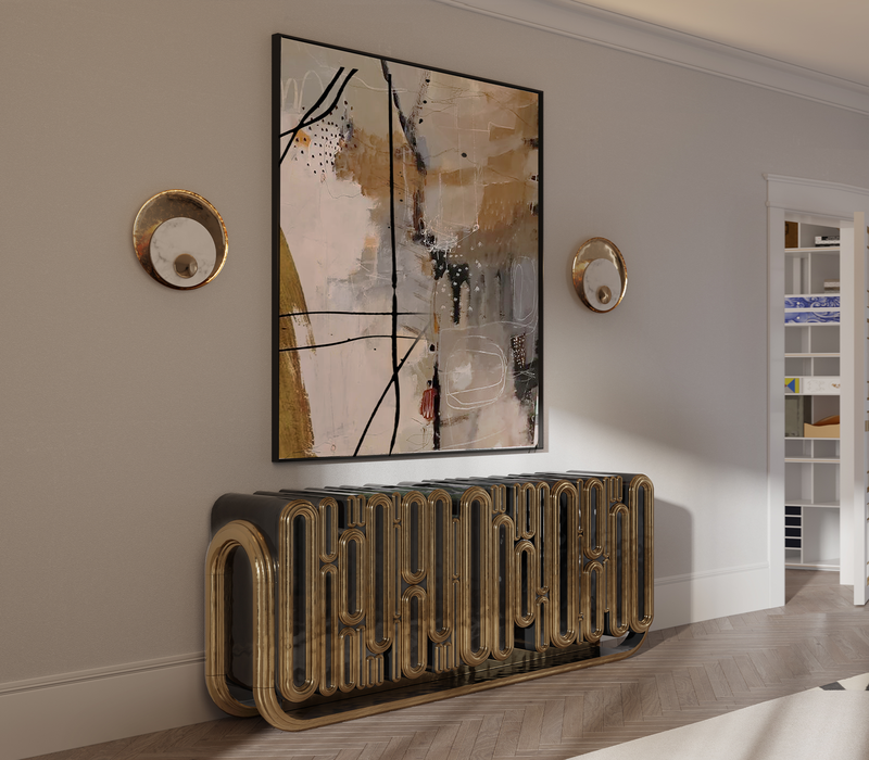 Oblong Aged Gold Sideboard mobile image 13