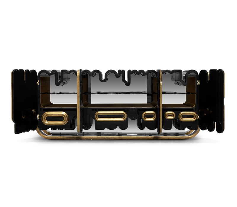 Oblong Aged Gold Sideboard mobile image 6