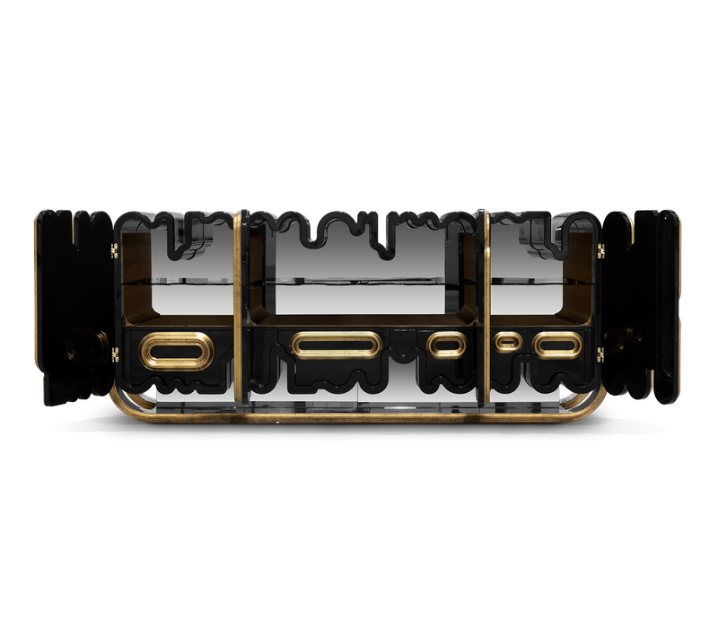 Oblong Aged Gold Sideboard mobile image 7