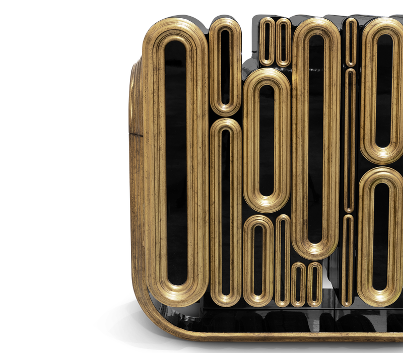 Oblong Aged Gold Sideboard mobile image 8