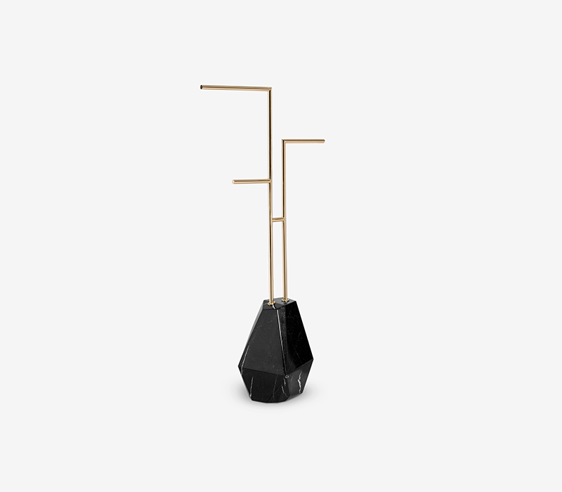 Diamond Nero Marquina Marble Towel Rack mobile image 1