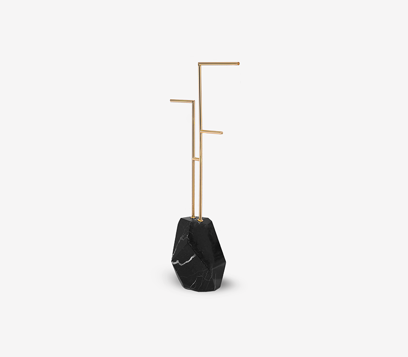 Diamond Nero Marquina Marble Towel Rack mobile image 2