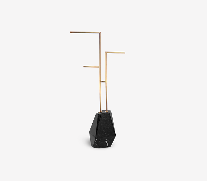 Diamond Nero Marquina Marble Towel Rack mobile image 4