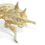 FILIGREE RHINOCEROS BEETLE GOLD