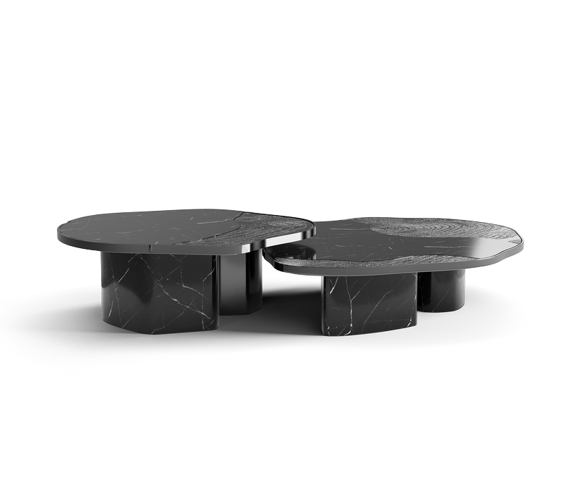 Ophelia Nero Marquina Marble And Black Center Table mobile image 2
