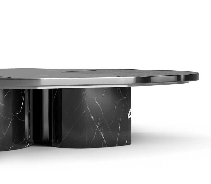 Ophelia Nero Marquina Marble And Black Center Table mobile image 3