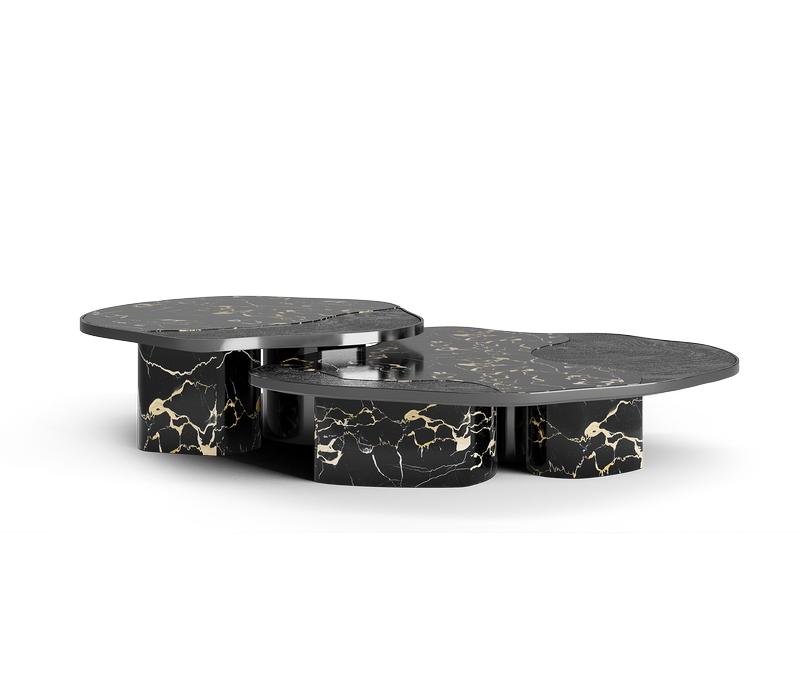 Ophelia Portoro Marble And Black Center Table mobile image 1