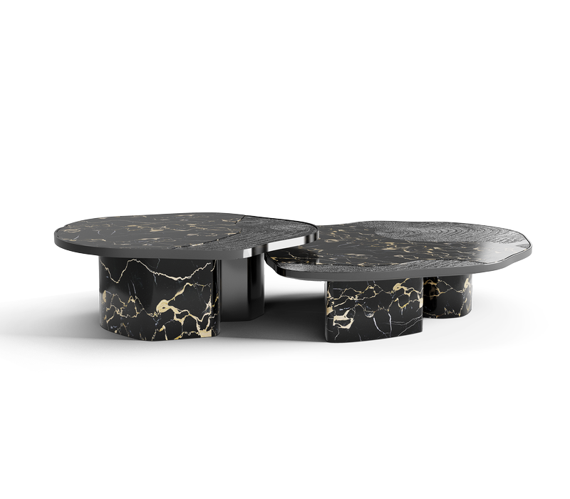 Ophelia Portoro Marble And Black Center Table mobile image 2