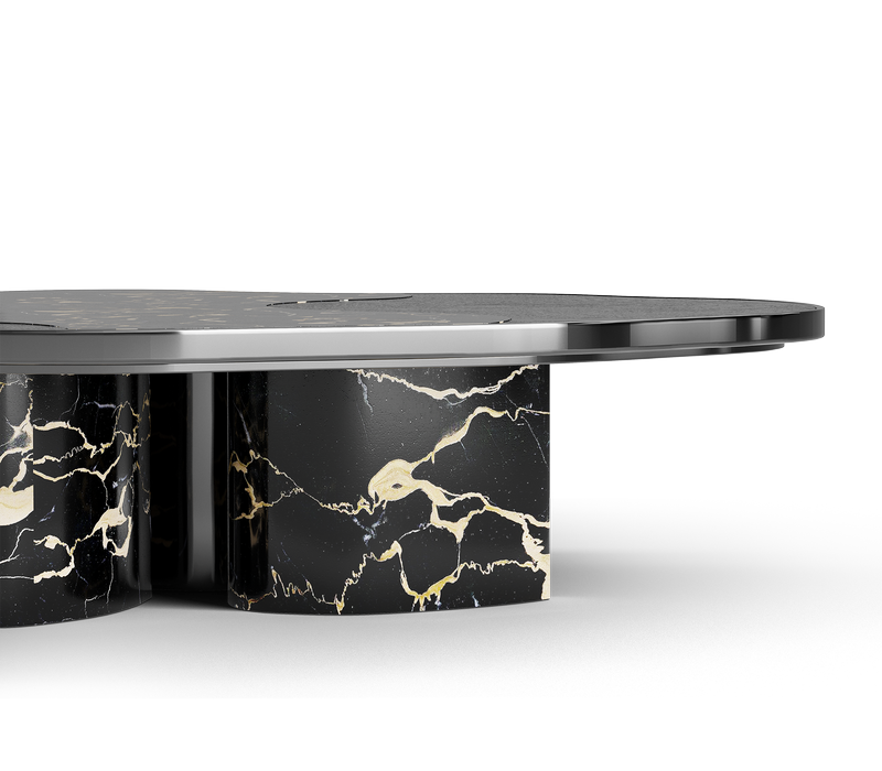Ophelia Portoro Marble And Black Center Table mobile image 3