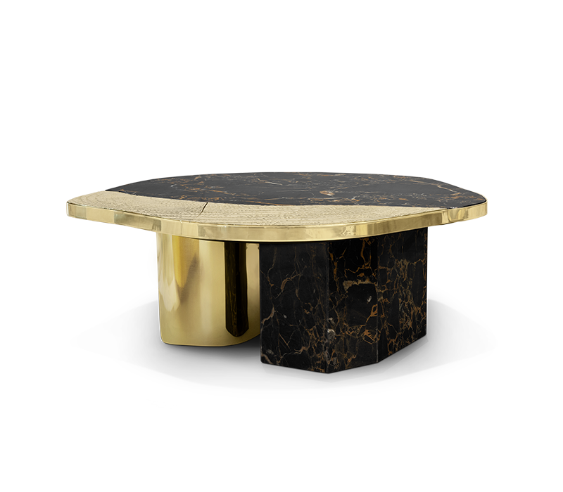 Ophelia Portoro Marble And Gold Center Table mobile image 11