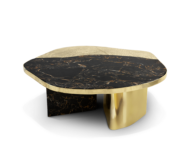 Ophelia Portoro Marble And Gold Center Table mobile image 12