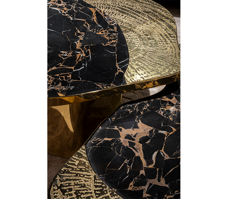 Ophelia Portoro Marble And Gold Center Table mobile image 17