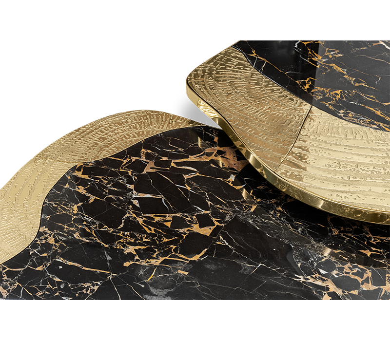Ophelia Portoro Marble And Gold Center Table mobile image 6
