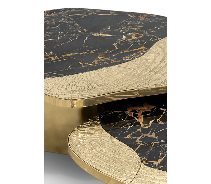 Ophelia Portoro Marble And Gold Center Table mobile image 7