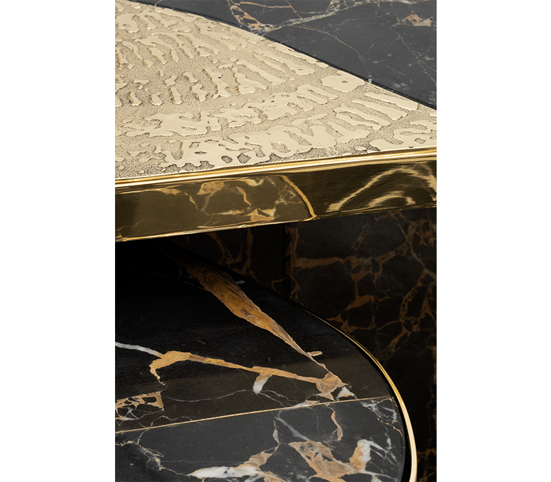 Ophelia Portoro Marble And Gold Center Table mobile image 8