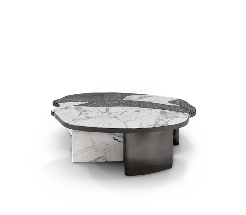 Ophelia Calacatta Marble And Black Center Table mobile image 5