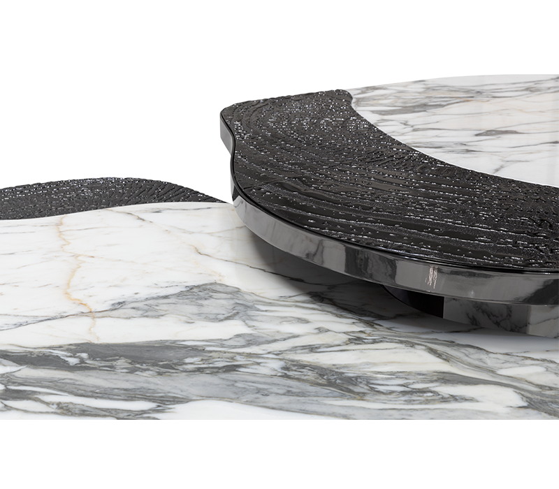 Ophelia Calacatta Marble And Black Center Table mobile image 7