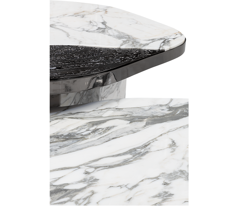 Ophelia Calacatta Marble And Black Center Table mobile image 8