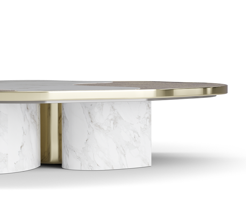 Ophelia Calacatta Marble And Gold Center Table mobile image 3