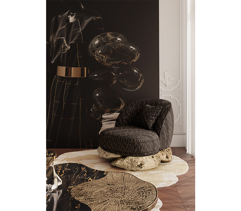 Angra Black Armchair mobile image 8