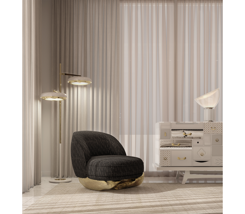 Angra II Black Armchair mobile image 7