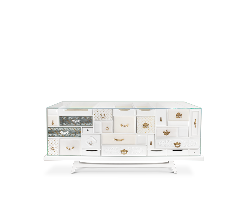 Mondrian White Sideboard mobile image 1
