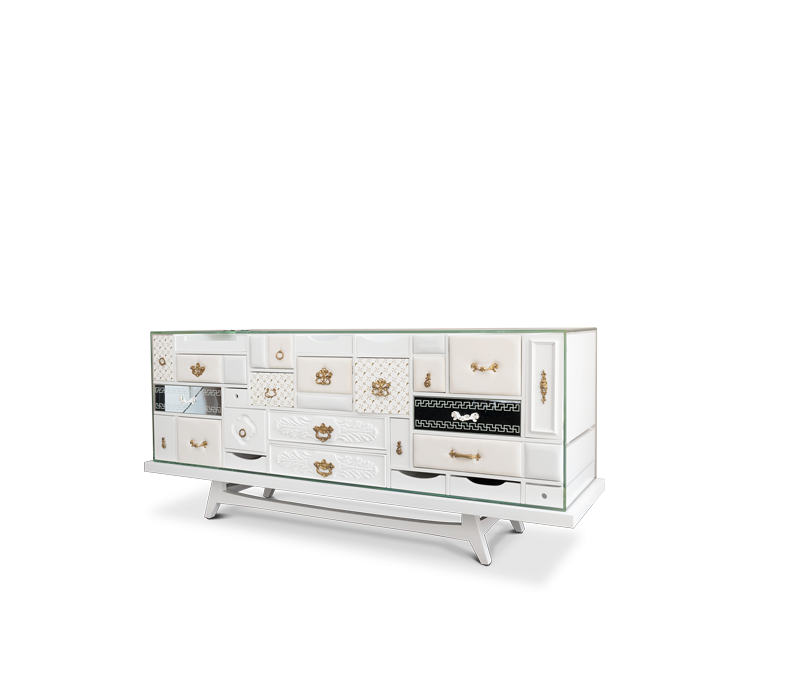 Mondrian White Sideboard mobile image 2