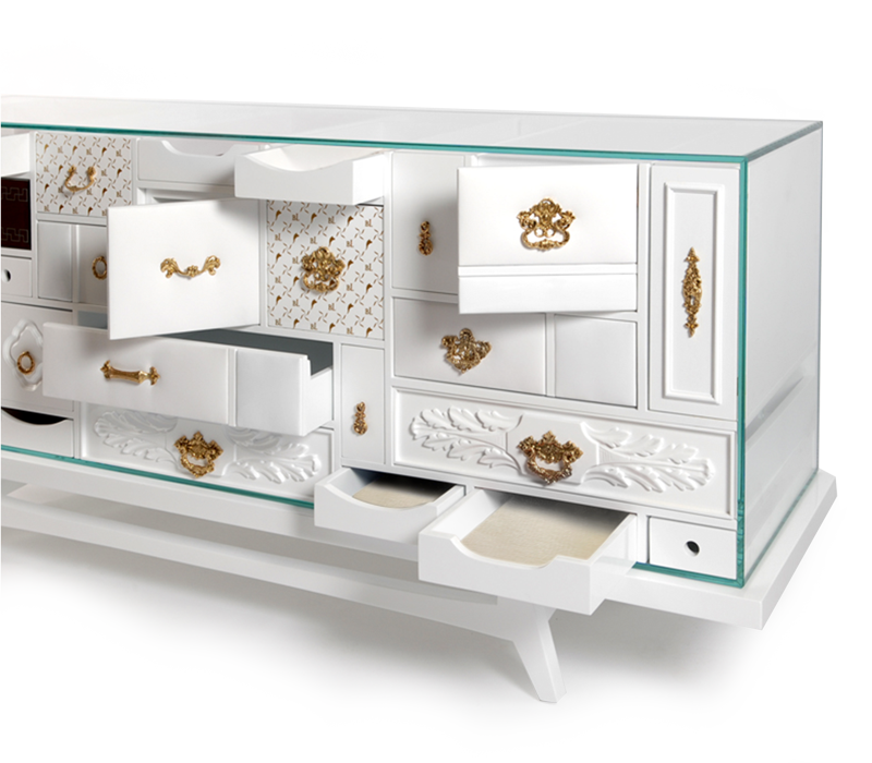 Mondrian White Sideboard mobile image 3