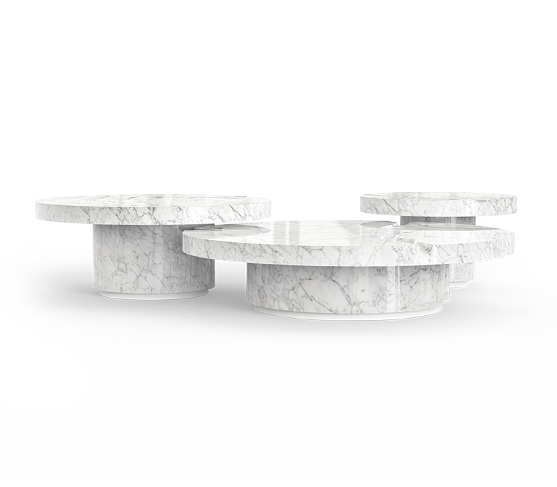 Empire Carrara Marble Center Table mobile image 1
