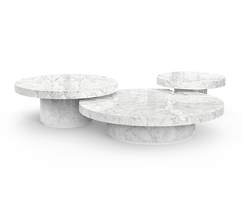 Empire Carrara Marble Center Table mobile image 2