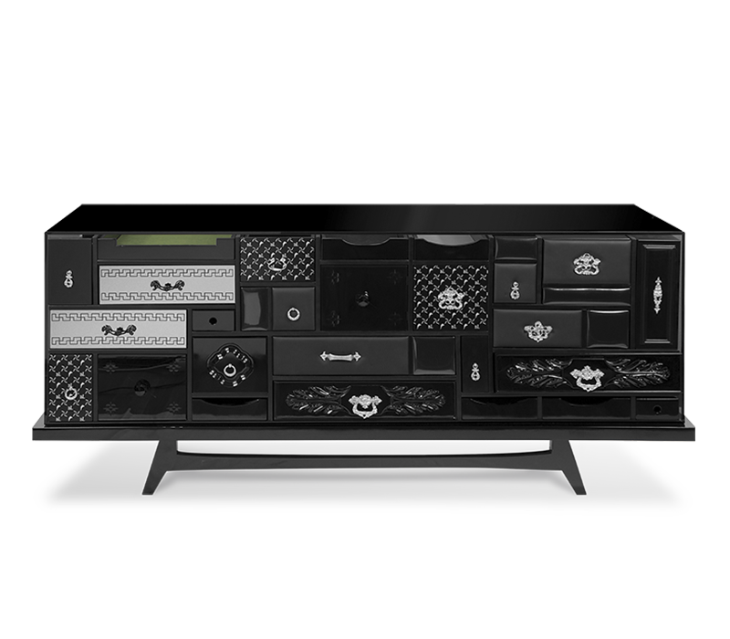 Mondrian Black Sideboard mobile image 1