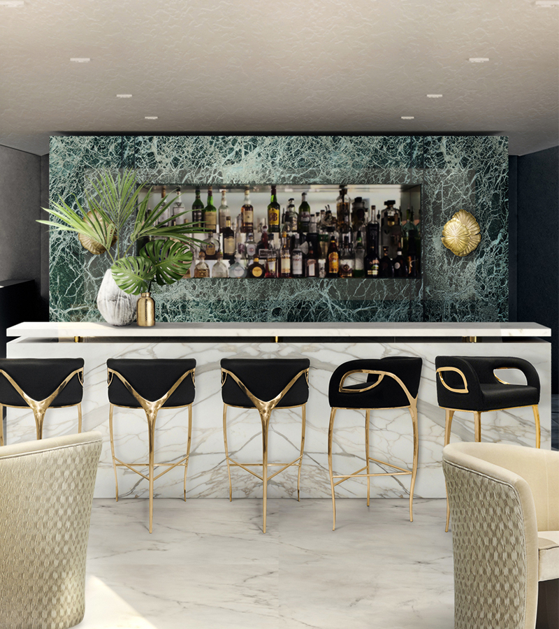 Chandra high back bar stool